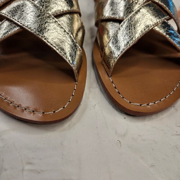 Marc Fisher Roony Gold Lattice Sandals Slides Size 5.5 - Picture 3 of 11